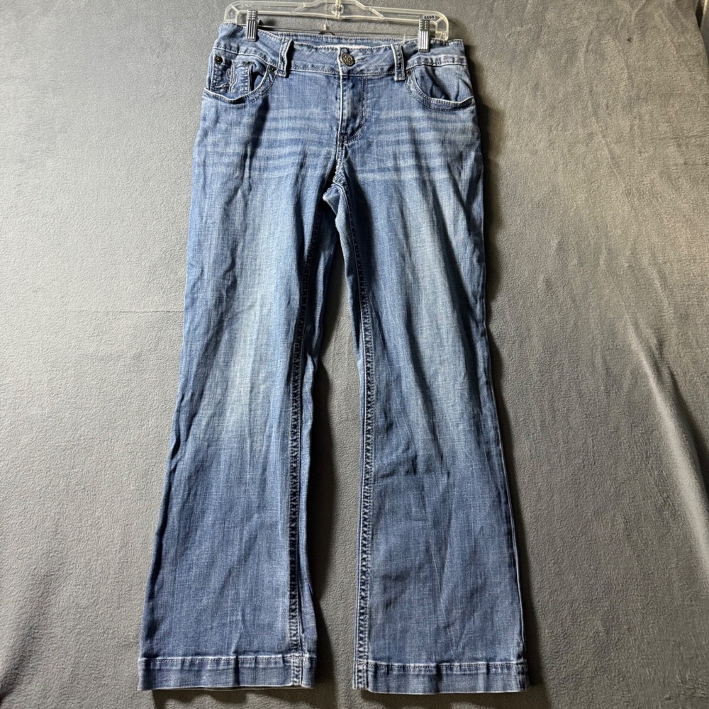 Tin Haul Womens Bootcut Jeans Blue Medium Wash Embroidered Cactus 31/R